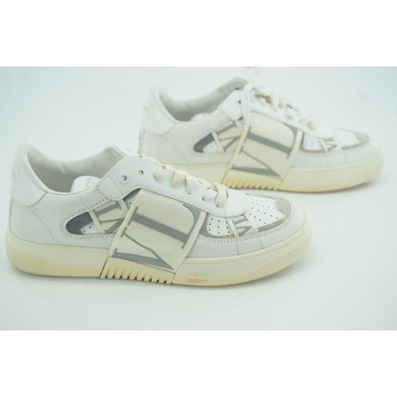 Valentino VL7N Logo Banded White Leather Sneaker Flats SZ 38.5 low top VLTN $970 - Picture 5 of 11